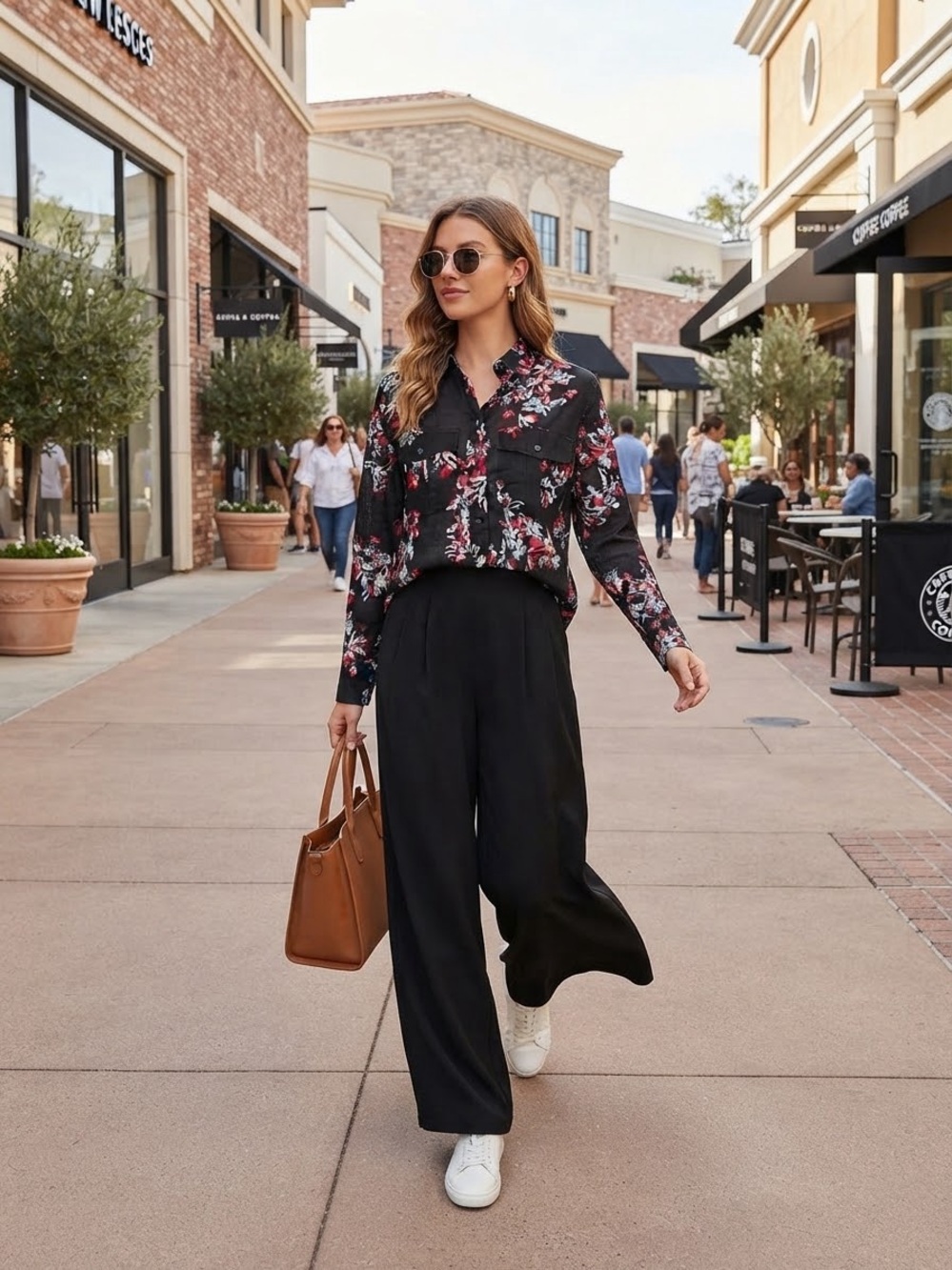 Ralph Lauren Black Floral Button-Down Shirt Size M and